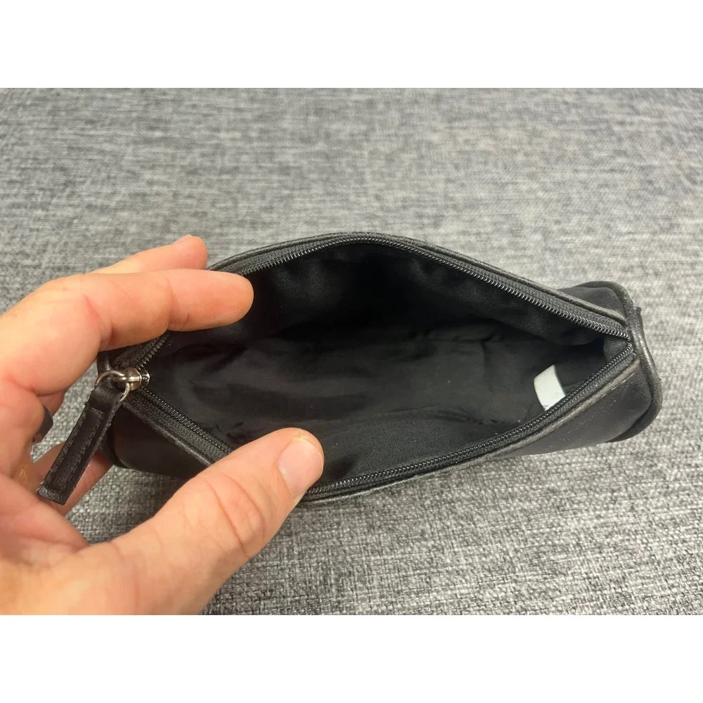 Oliver Peoples Black Zippered Eyewear Sunglasses Case Pouch Logo Distressed
